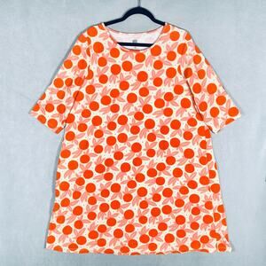 Winter Water Factory Dress Womens XL Orange Organic Cotton Pockets Peaches